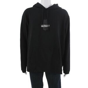 Les Benjamins Unisex Pullover Hoodie Black Graphic Cotton Drawstring Size XL